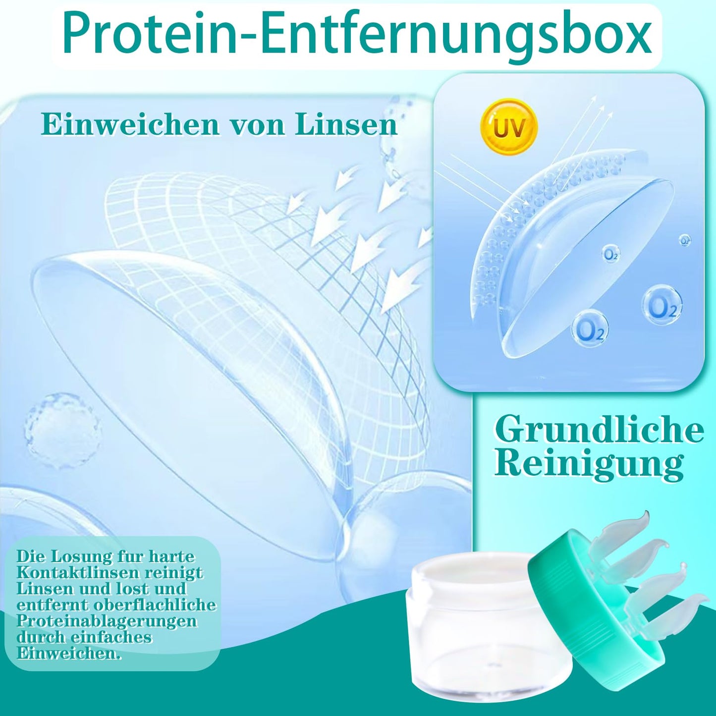 Contact Lens Cleaner Tray | Rinse & Dry Case for RGP/Hard Lenses (150ml)