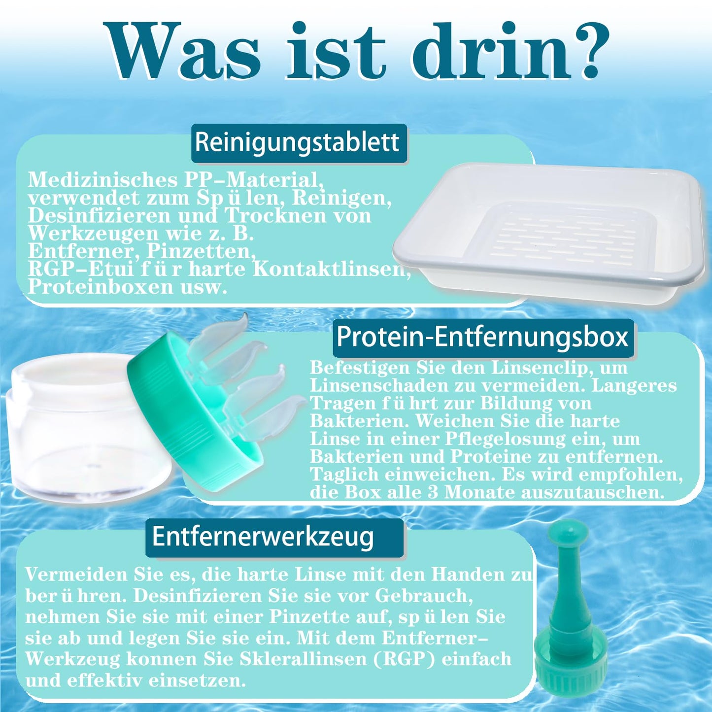 Contact Lens Cleaner Tray | Rinse & Dry Case for RGP/Hard Lenses (150ml)