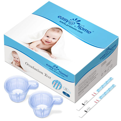 Easy@Home Ovulation Test Predictor Kit - 50 LH Strips + Urine Cups | Accurate Fertility
