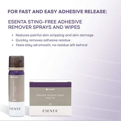 ConvaTec ESENTA Adhesive Remover Wipes – Sting-Free, Alcohol-Free, 25 Count