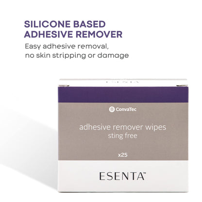 ConvaTec ESENTA Adhesive Remover Wipes – Sting-Free, Alcohol-Free, 25 Count