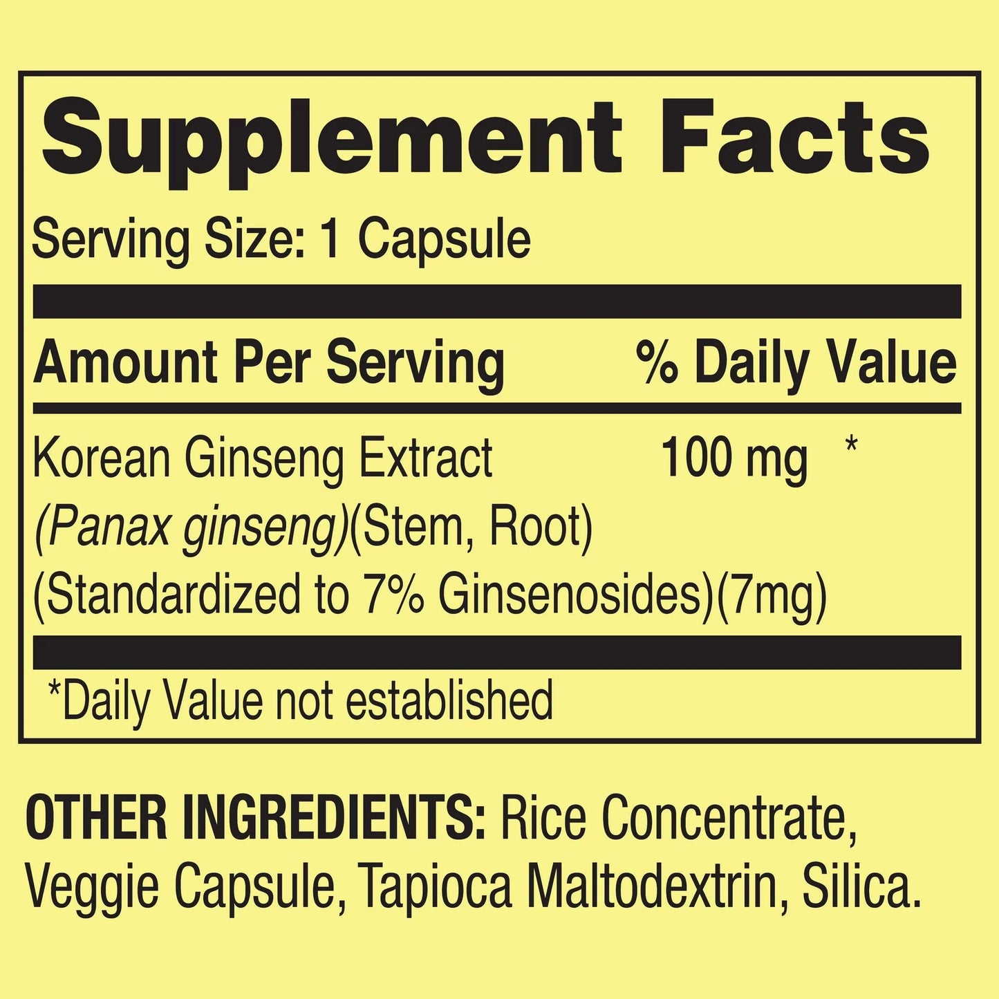 Convergence Korean Panax Ginseng Vegetarian Capsules 100 mg – 60 Count