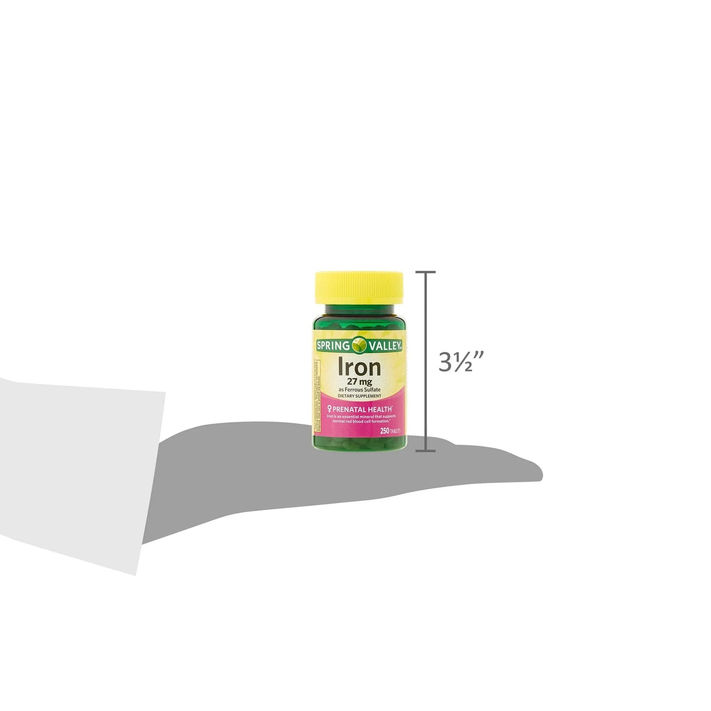Convergence Spring Valley Iron as Ferrous Sulfate Tablets – 27 mg Iron, 250 Count | Prenatal Health Support, Gluten-Free