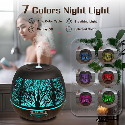 Essential Oil Diffuser 400ml with Remote – Large Room Ultrasonic Humidifier