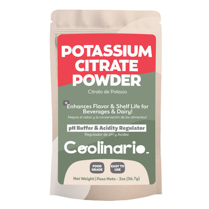 Coolinario Potassium Citrate Powder (2 Oz) – pH Buffer & Acidity Regulator for Beverages & Dairy | Food Grade