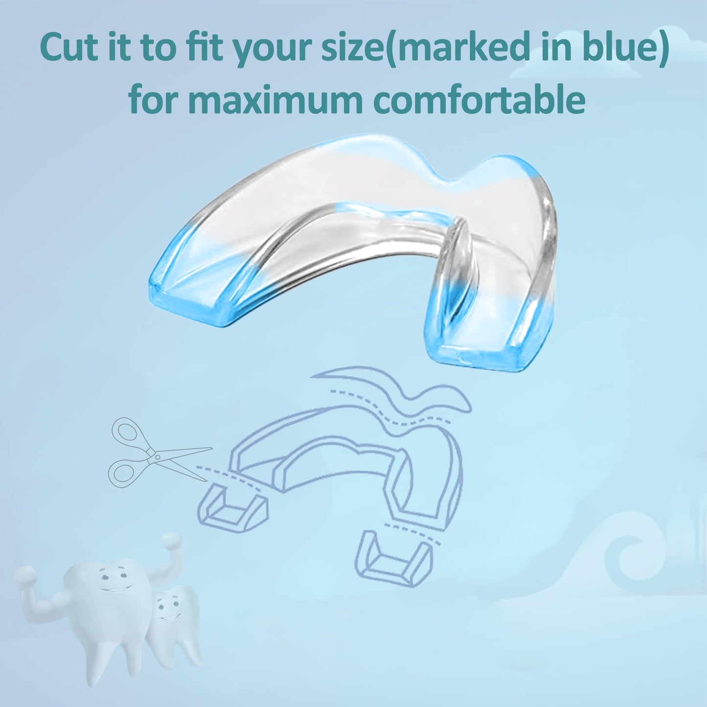 Kids Mouth Guard Blue for Grinding Teeth – 8 Pack Moldable Night Guards with Case & Gel Ice Pack