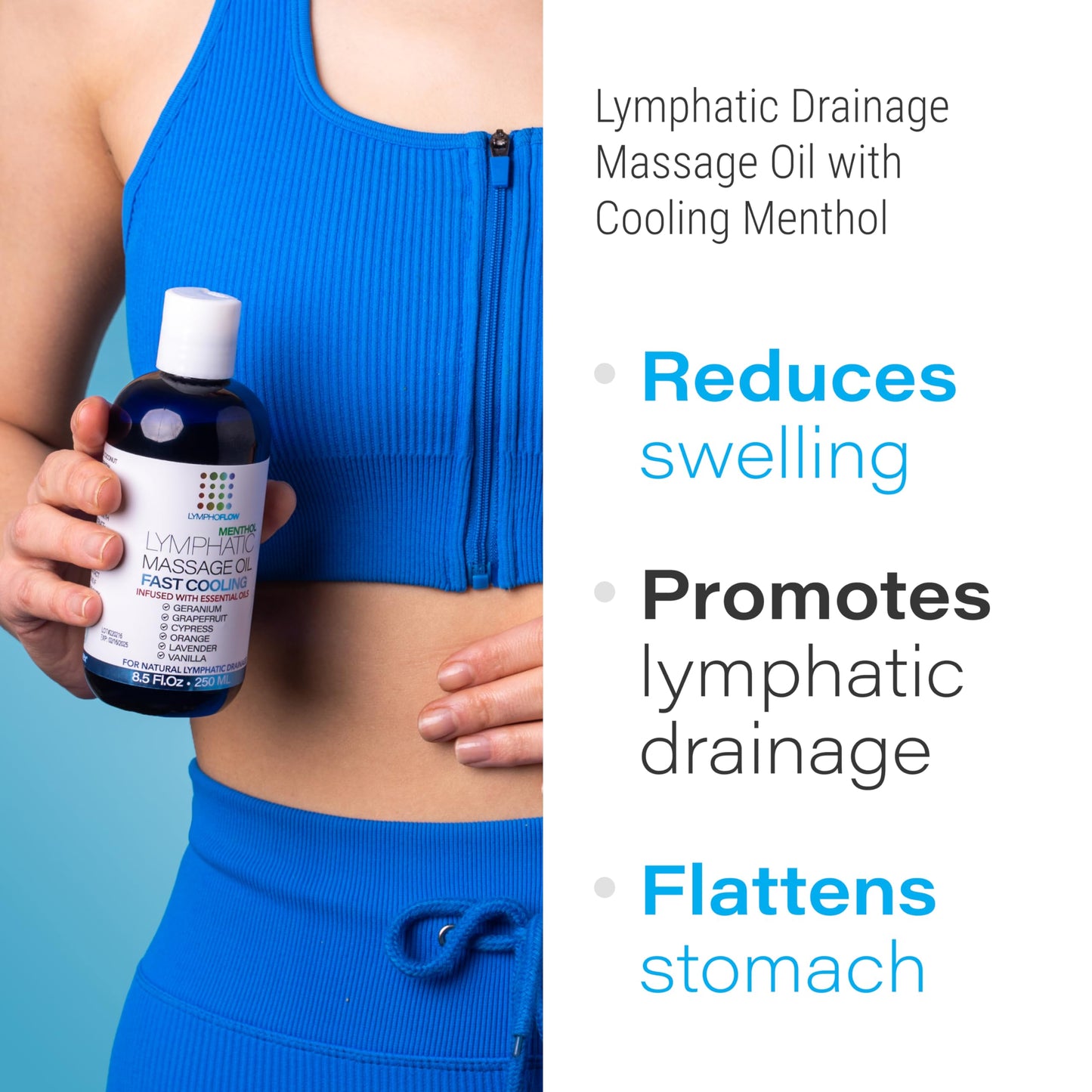 Lymphatic Drainage Massage Oil with Arnica & Coconut Oil (8.5 oz)