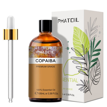 Copaiba Essential Oil 100ml (3.38fl.oz) | PHATOIL Pure Aromatherapy Oil for Diffuser, Humidifier, DIY Soap, Candle & Bath Bombs