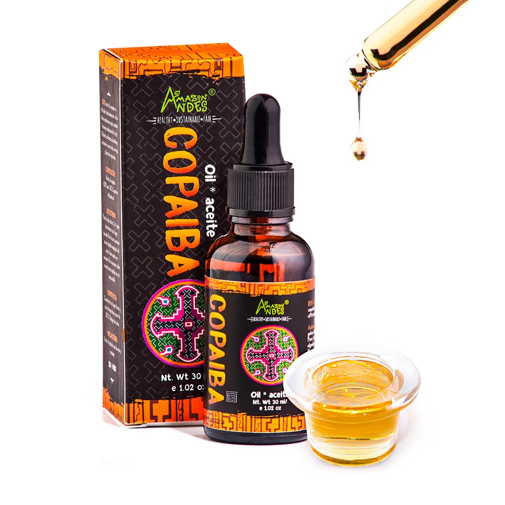 Copaiba Oil 30ml – 100% Pure & Natural, Steam-Distilled from Wild-Harvested Copaifera Officinalis