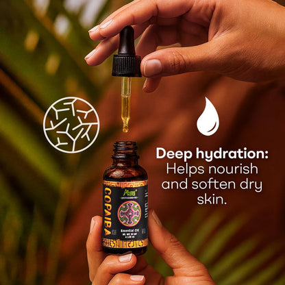 Copaiba Oil 30ml – 100% Pure & Natural, Steam-Distilled from Wild-Harvested Copaifera Officinalis