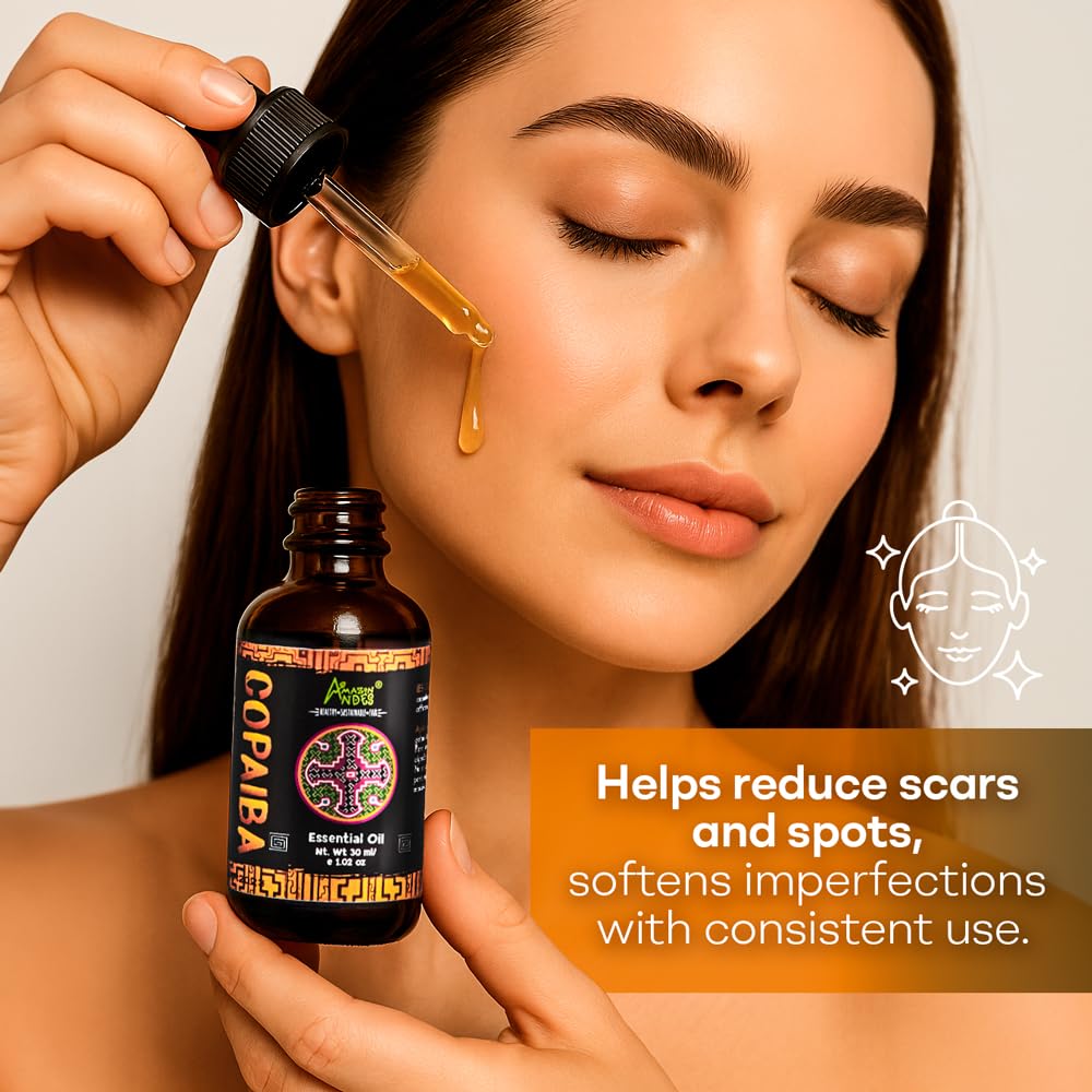 Copaiba Oil 30ml – 100% Pure & Natural, Steam-Distilled from Wild-Harvested Copaifera Officinalis