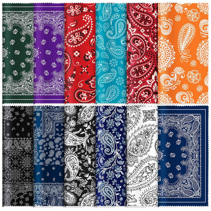 Copkim 24 Pcs Microfiber Cleaning Cloths – Paisley Elegant Flowers Design, 6x6 inch, Multicolor Lens Wipes