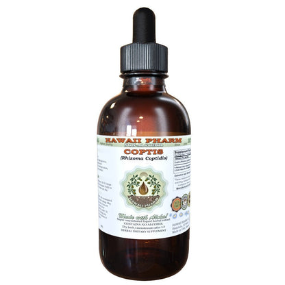 Coptis Alcohol-Free Liquid Extract | Coptis (Rhizoma Coptidis) Dried Root Glycerite Hawaii Pharm Natural Herbal Supplement 2 oz