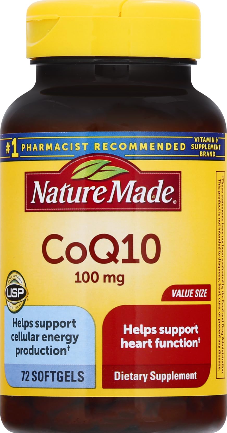CoQ10 100 mg Softgels, 72 Count – Heart Health Support | Nature Made