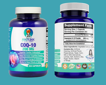 Dr. Valerie Nelson CoQ10 200mg - Quick Absorption Veggie Caps - Non-GMO | 200 Count | Foxxy Doc