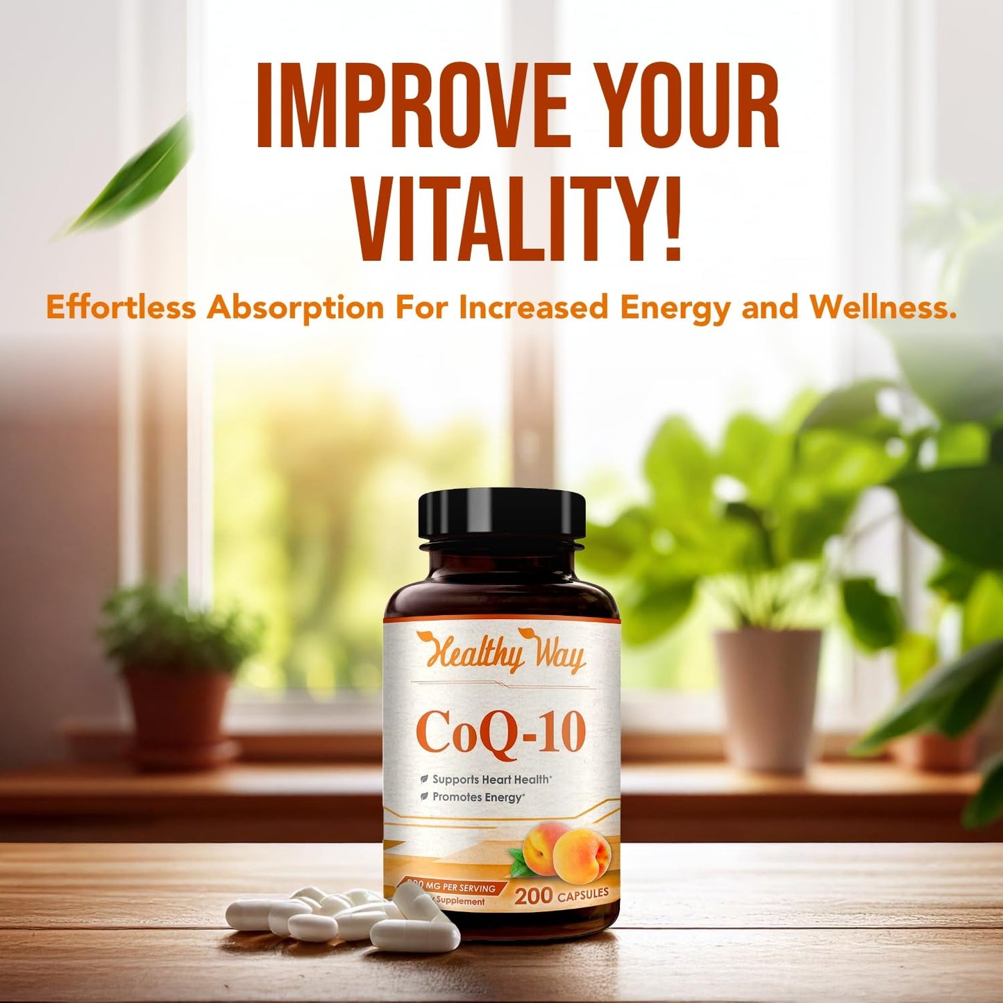 Coenzyme Q10 200mg Supplement – Heart Health & Energy Support