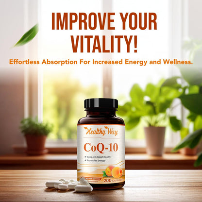 Coenzyme Q10 200mg Supplement – Heart Health & Energy Support