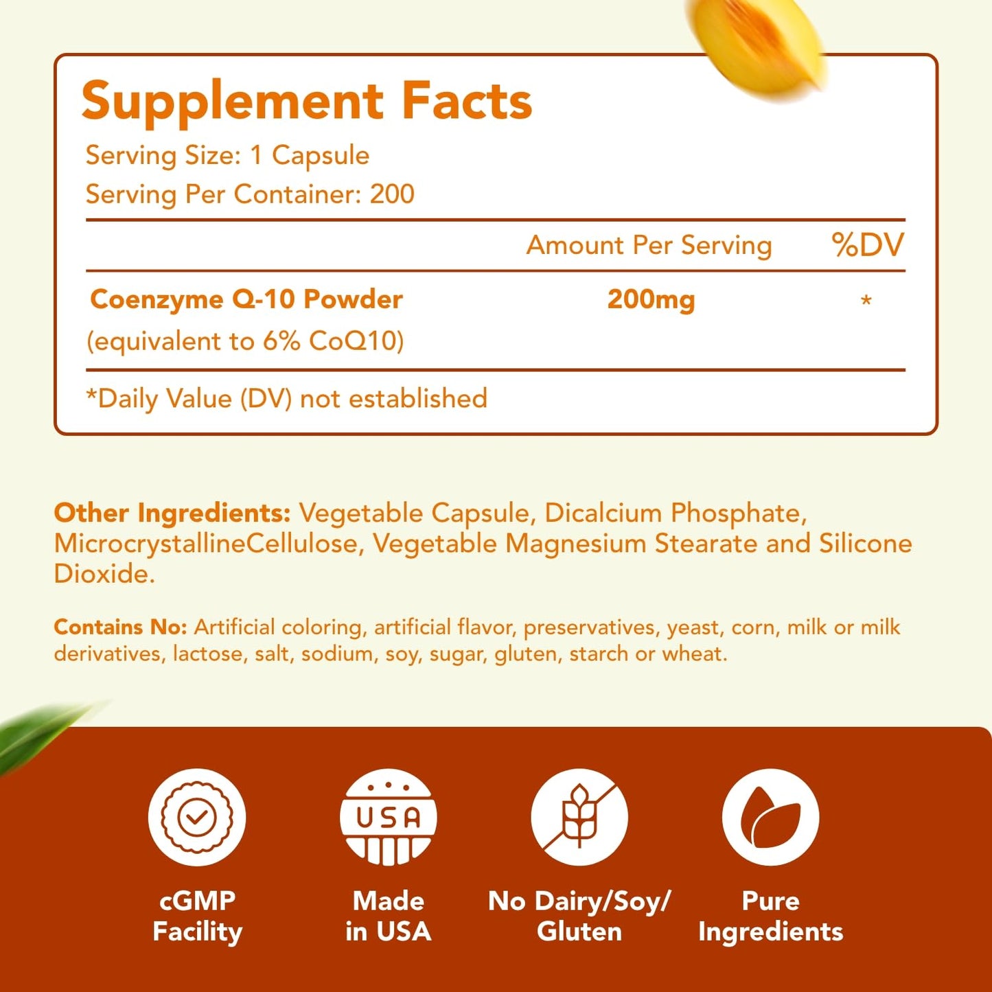 Coenzyme Q10 200mg Supplement – Heart Health & Energy Support