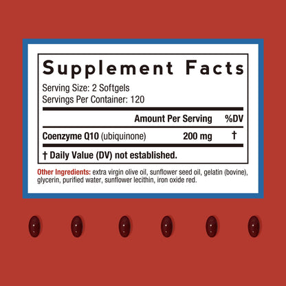 CoQ10 200mg High Absorption with Olive Oil – 240 Softgels | Doctor's Recipes