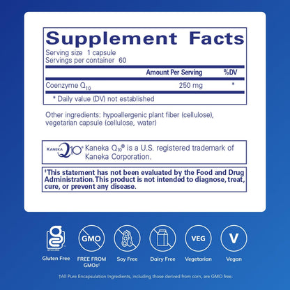 Pure Encapsulations CoQ10 250 mg – Brain & Cellular Energy Support – 60 Veg Capsules