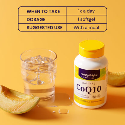Healthy Origins CoQ10 600 mg – Yeast-Fermented, Non-GMO, 60 Softgels | Heart Health & Cellular Energy