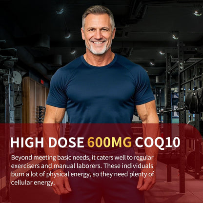 CoQ10 600mg Softgels - Extra Strength CoQ10 with Omega-3, PQQ & BioPerine (120 Softgels)