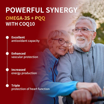 CoQ10 600mg Softgels - Extra Strength CoQ10 with Omega-3, PQQ & BioPerine (120 Softgels)