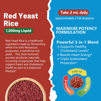 llEltruiom Red Yeast Rice with CoQ10 Drops - 1200mg, Alpha Lipoic Acid, 2 oz, Citrinin Free