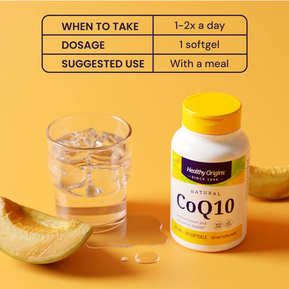 Healthy Origins® CoQ10 100 mg – Natural Trans-Isomer Ubiquinone – Yeast Fermented, Supports Heart Health & Cellular Energy – Non-GMO 150 Softgels