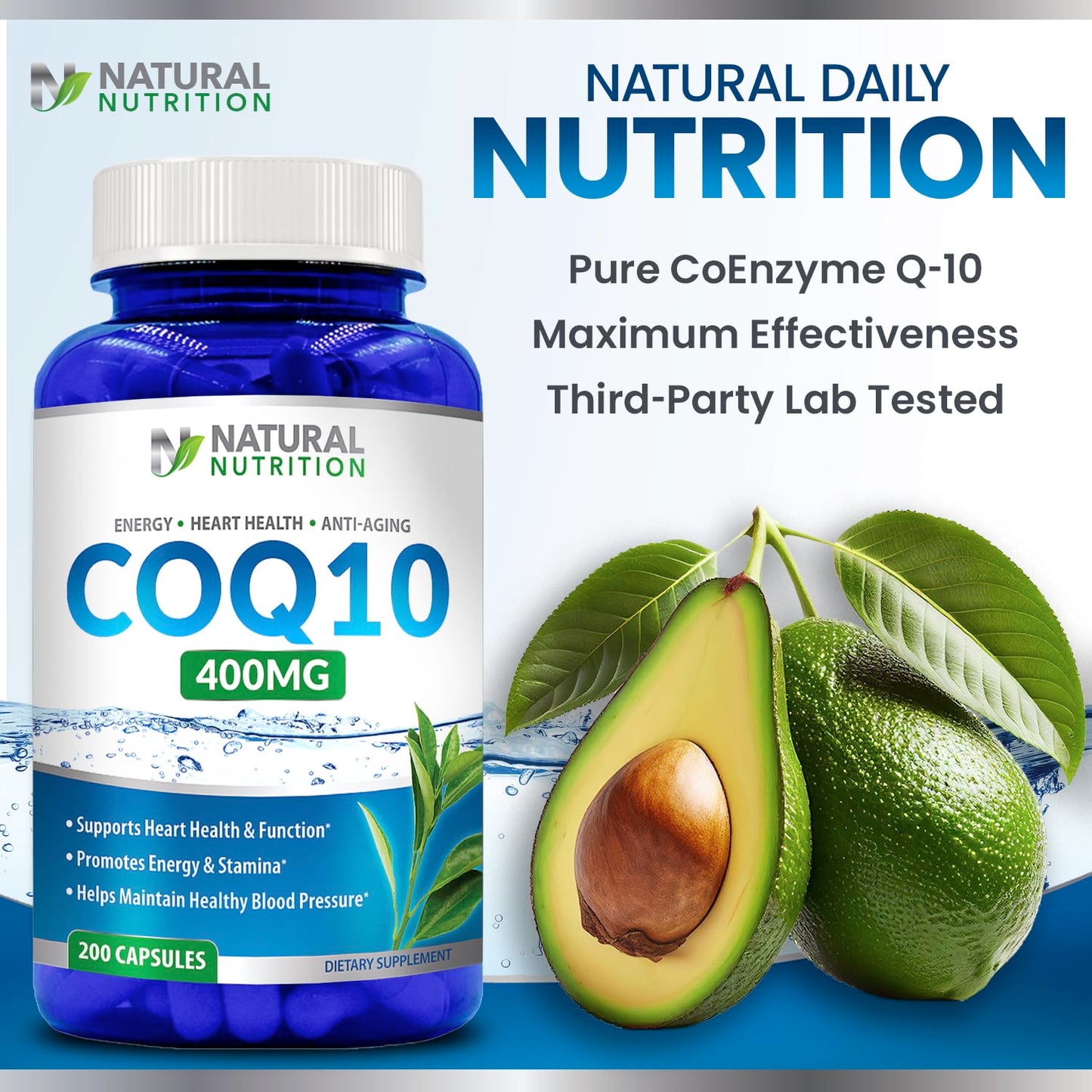 CoQ10 400mg – 200 Capsules | Maximum Strength, High Absorption, Gluten Free, Non-GMO