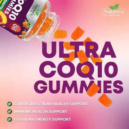 CoQ10 Gummies for Adults 100mg - 3X Strength, High Absorption | Heart Health & Energy Support | 60 CoQ10 Gummies