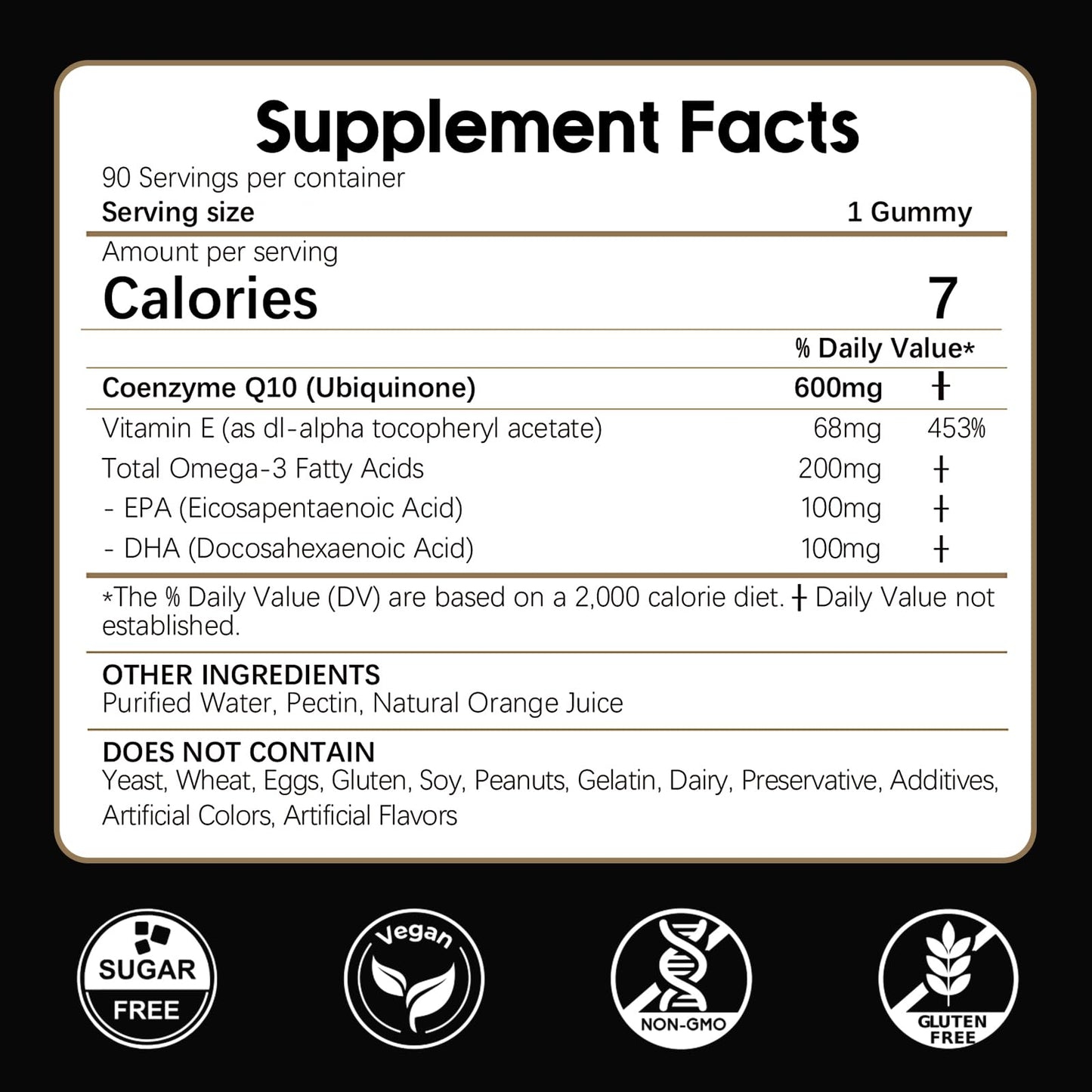 LKINT CoQ10 Gummies 600mg — Sugar Free with Omega-3 & Vitamin E (Pack of 2, 180 Gummies)