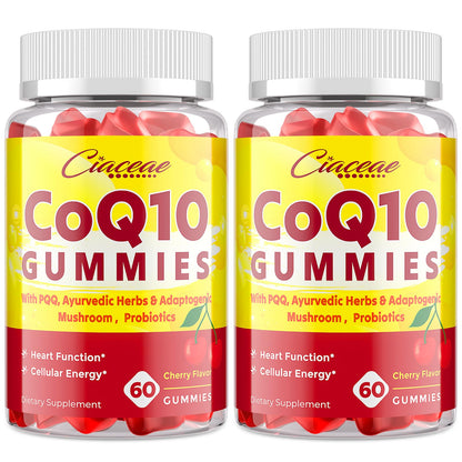 CoQ10 Gummies with PQQ 400 mg – High Potency, Cherry Flavor, 120 Vegan Gummies