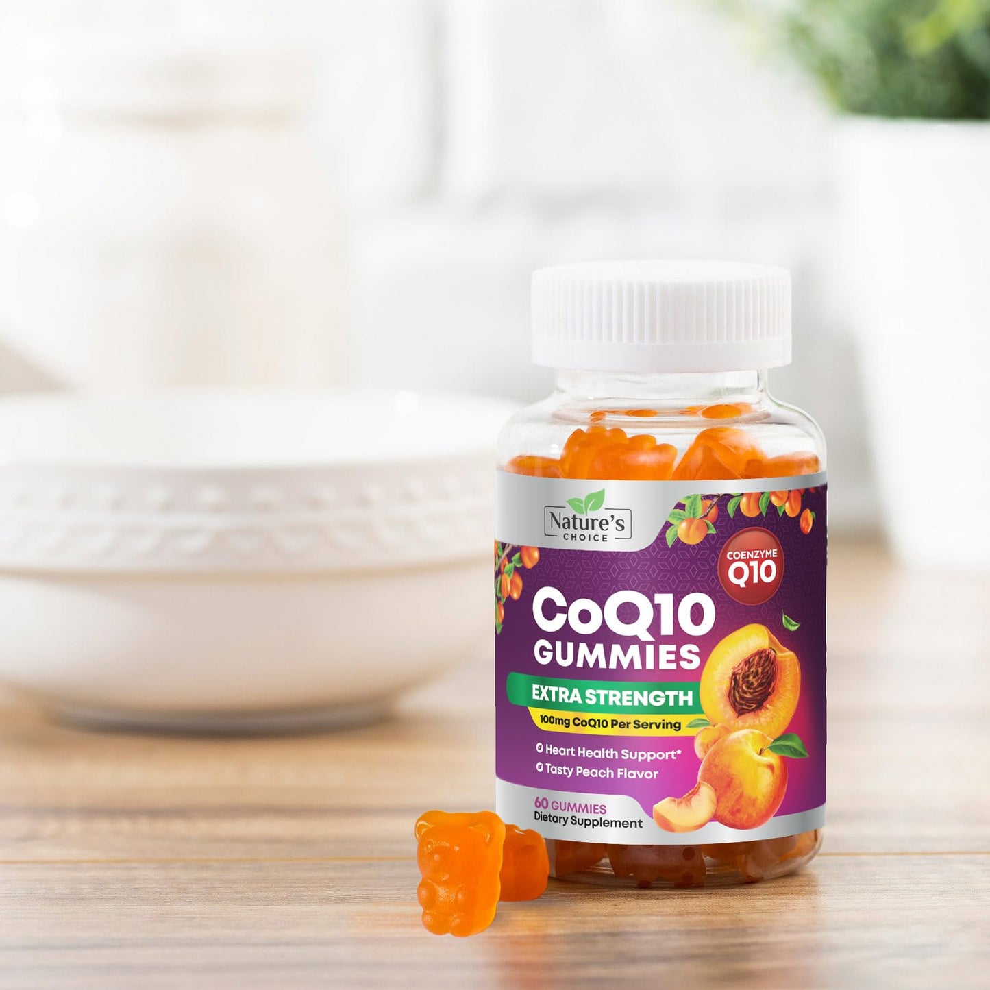 CoQ10 Gummies for Adults 100mg - 3X Strength, High Absorption | Heart Health & Energy Support | 60 CoQ10 Gummies