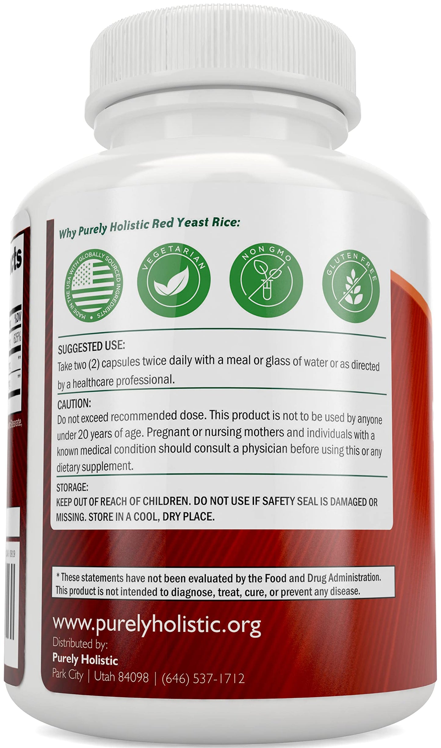 Red Yeast Rice 1200mg with CoQ10 & Niacin – 120 Vegetarian Capsules | Healthy Heart Formula