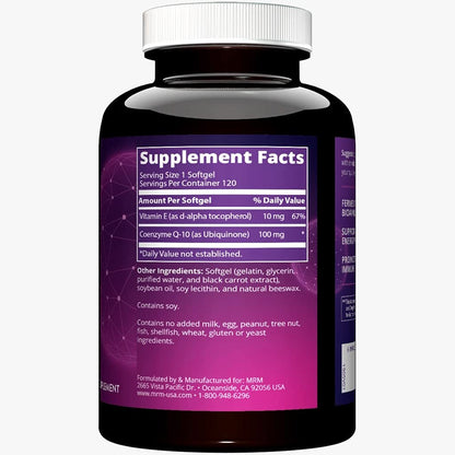 MRM Nutrition COQ-10 100mg – Naturally Derived, Enhanced Bioavailability, Antioxidant Support, Heart Health | Gluten-Free | 120 Servings