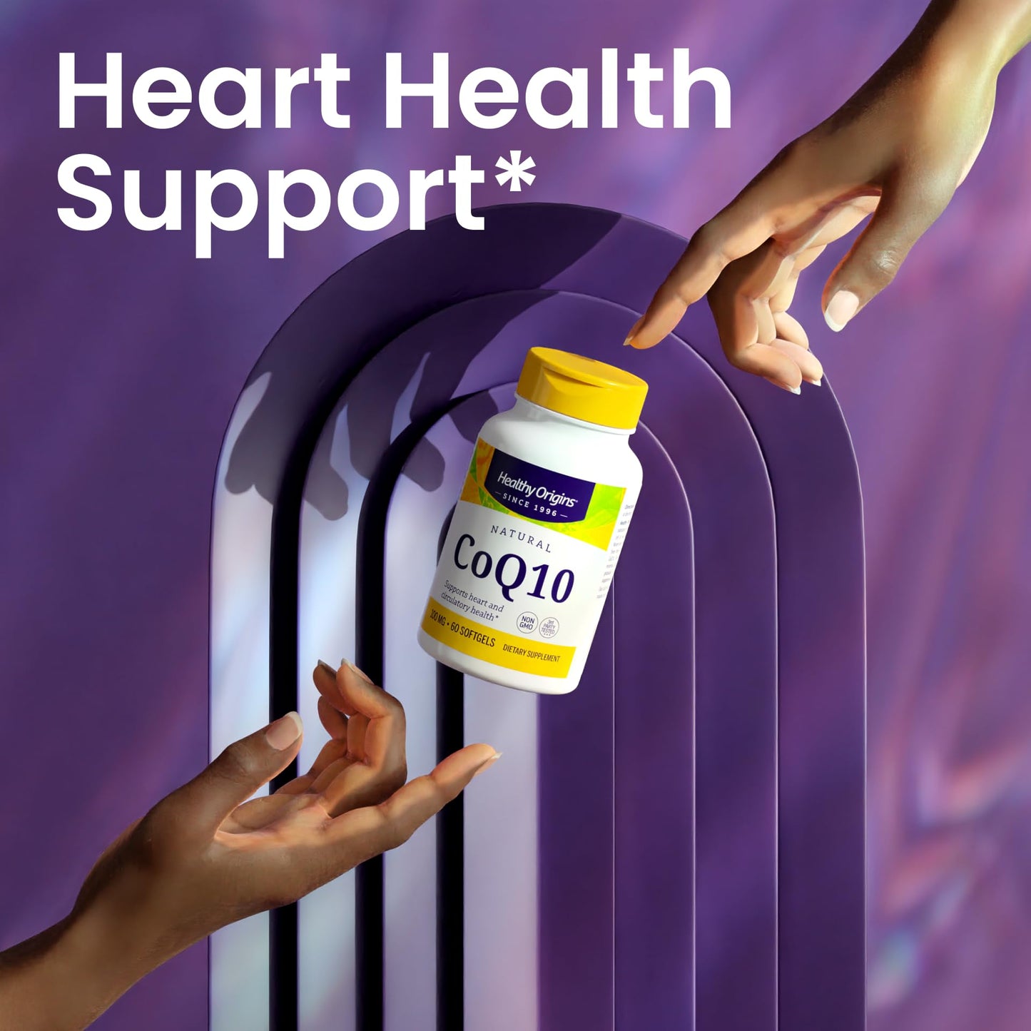 Healthy Origins® CoQ10 100 mg – Natural Trans-Isomer Ubiquinone – Yeast Fermented, Supports Heart Health & Cellular Energy – Non-GMO 150 Softgels