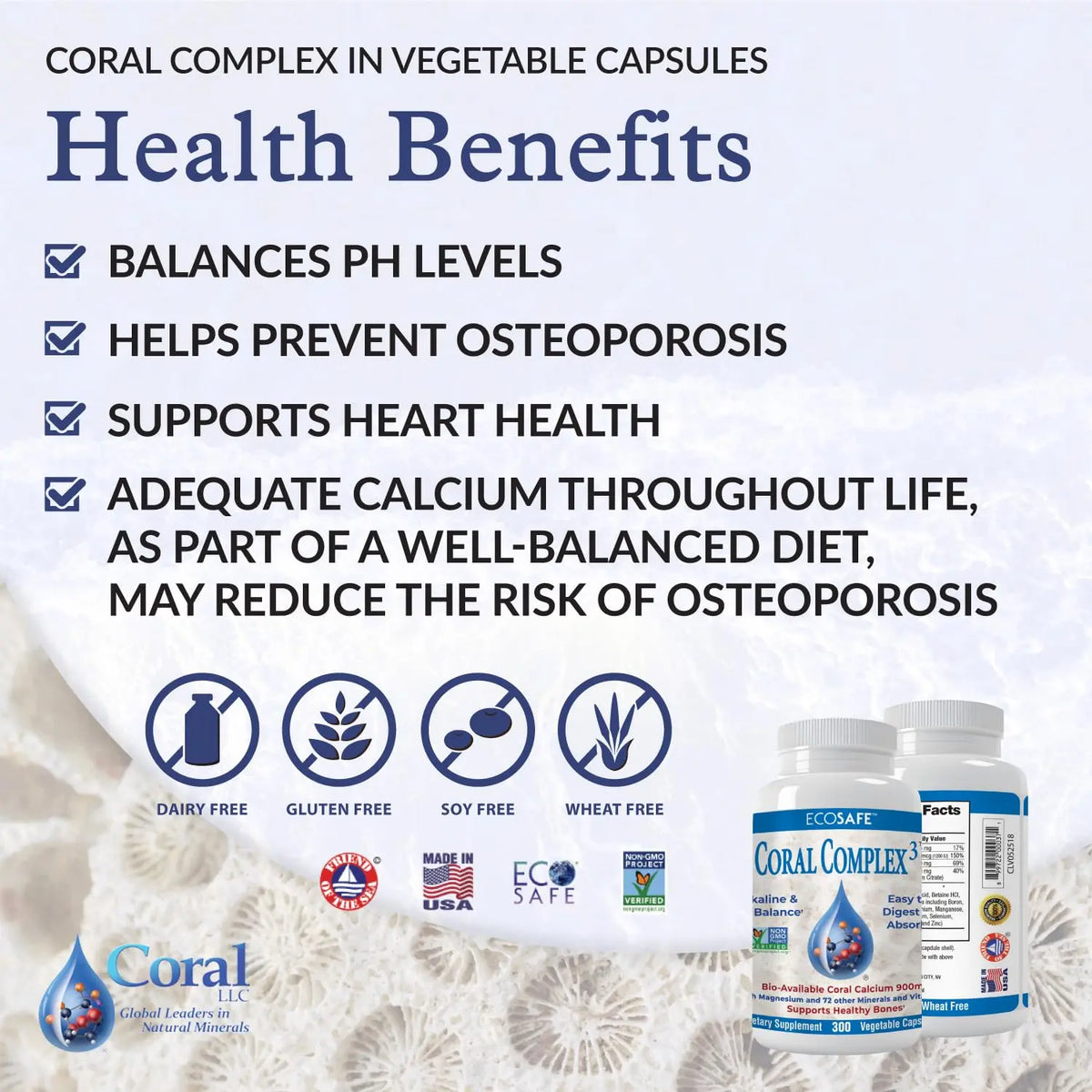 Coral Complex 3 — Coral Calcium 900 mg + Vitamin D3 1200 IU + Magnesium 168 mg | 300 Vegetarian Capsules | Coral White BritishVita | Premium UK Vitamins & Wellness Supplements