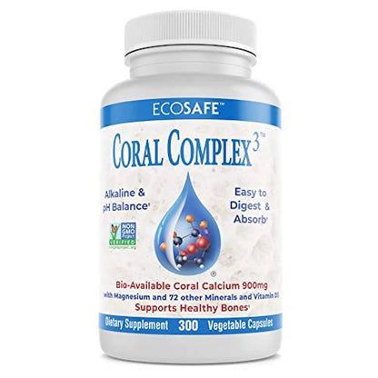 Coral Complex 3 — Coral Calcium 900 mg + Vitamin D3 1200 IU + Magnesium 168 mg | 300 Vegetarian Capsules | Coral White BritishVita | Premium UK Vitamins & Wellness Supplements