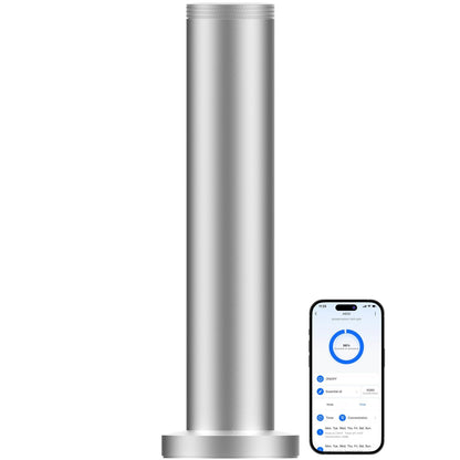 2025 Upgraded Cordless Rechargeable Diffuser with Bluetooth App Control - Large Room Scent Diffuser (Silver)