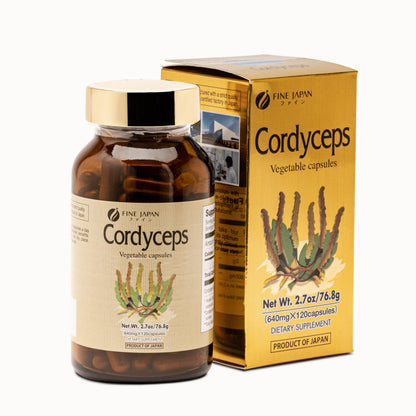 FINE JAPAN Cordyceps Capsules | Premium Cordyceps Militaris & Sinensis 1000mg