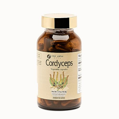 FINE JAPAN Cordyceps Capsules | Premium Cordyceps Militaris & Sinensis 1000mg