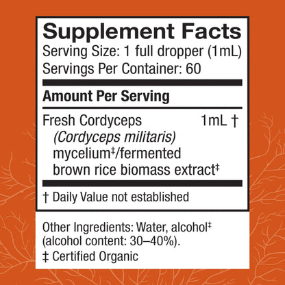 Host Defense Cordyceps Extract - Immune, Energy & Kidney Health Support - 2 oz