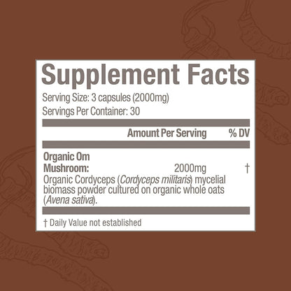 OM Mushroom Superfood Cordyceps Capsules – Organic Energy & Endurance (90 Count)