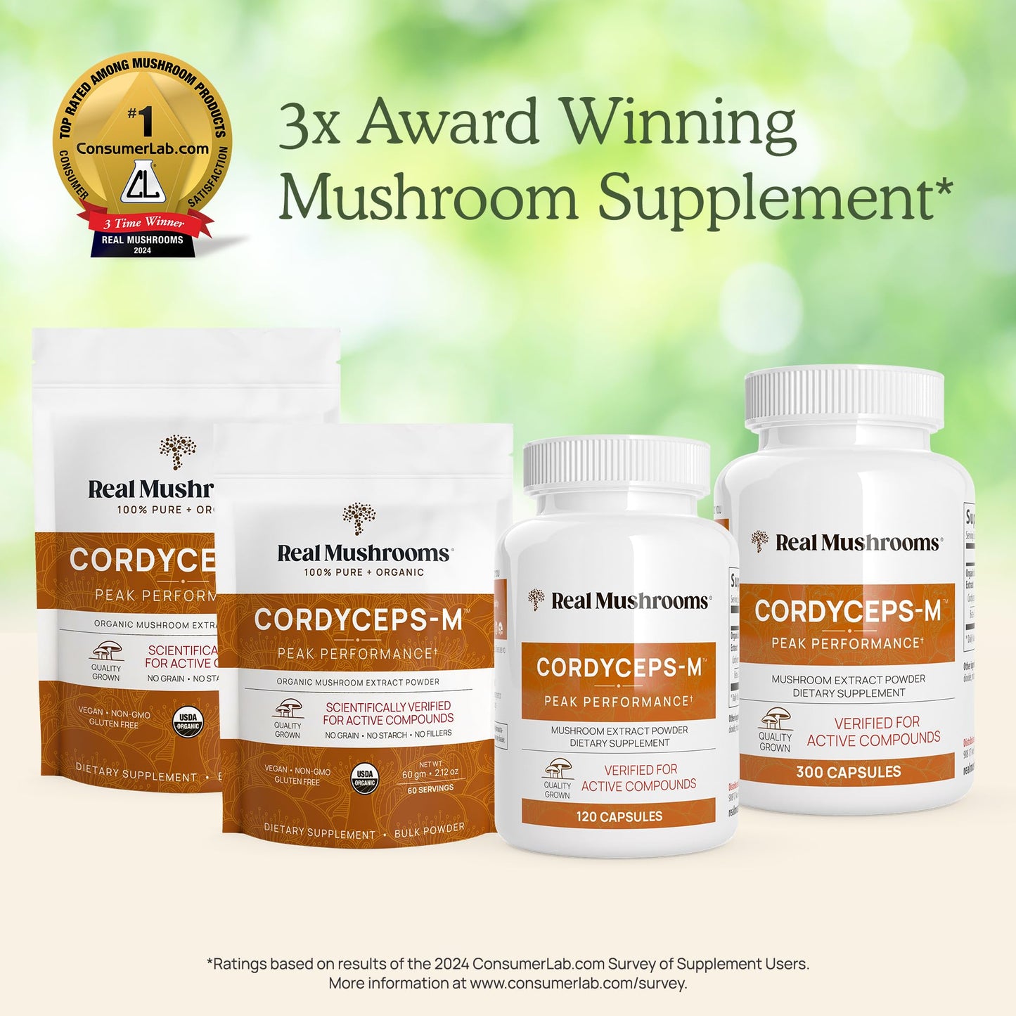 Real Mushrooms Cordyceps Mushroom Powder – Organic Cordyceps Mushroom Powder, Beta Glucans, Non-GMO, Vegan, 60 Servings