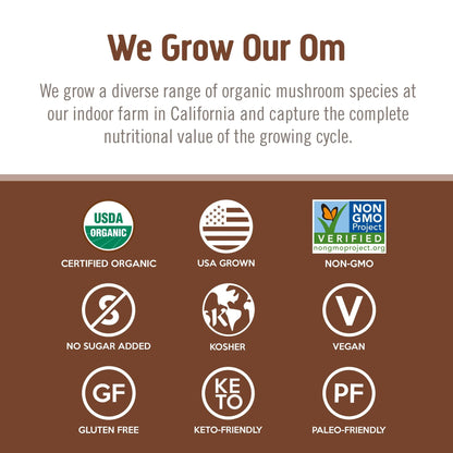 OM Mushroom Cordyceps Powder – Organic, Vegan, Non-GMO, Gluten-Free | Energy & Endurance Support