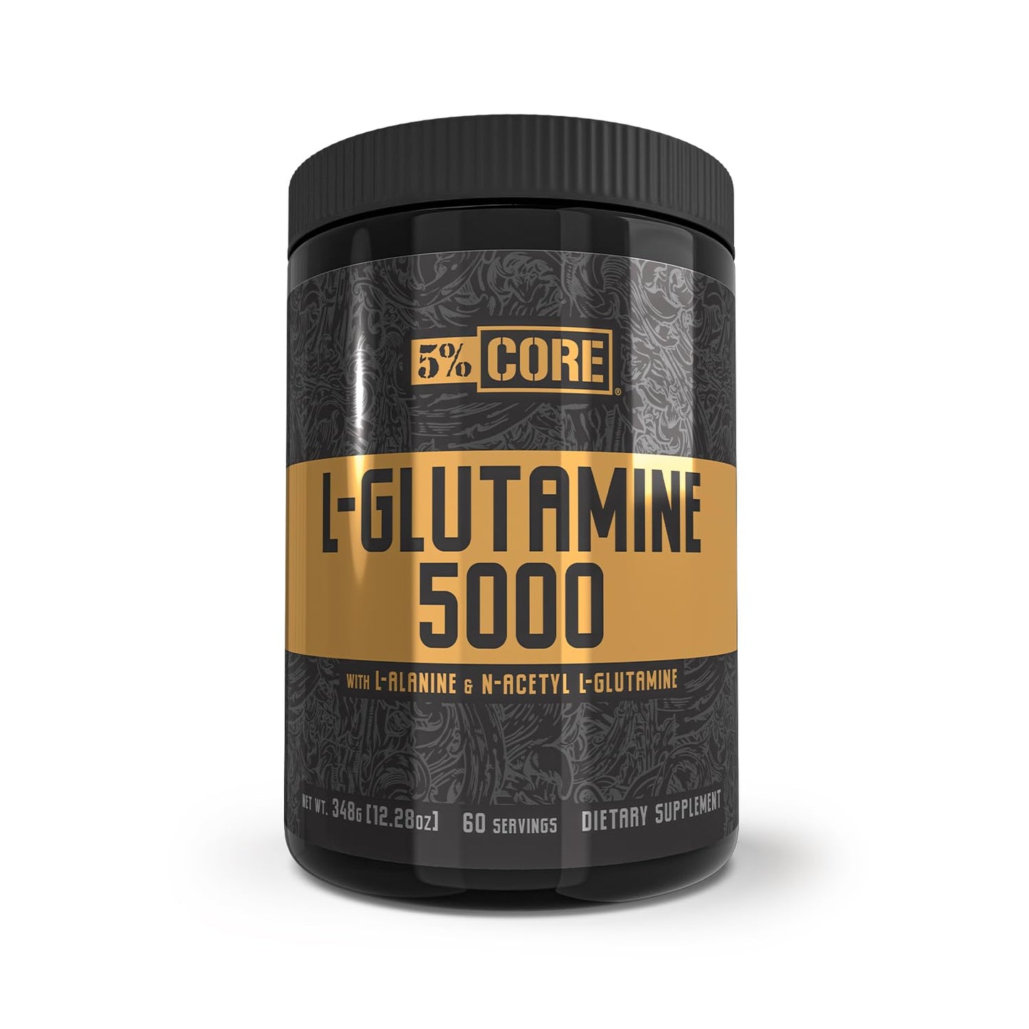 5% Nutrition Core L-Glutamine 5000 w/L-Alanine | Immune & Digestive Support | Post-Workout Recovery | Unflavored (60 Servings)