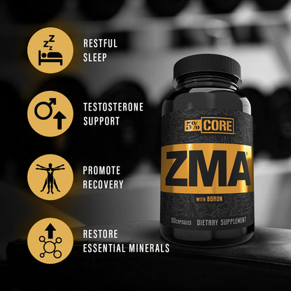 5% Nutrition Core ZMA with Boron – Zinc, Magnesium & B6 (90 Caps)