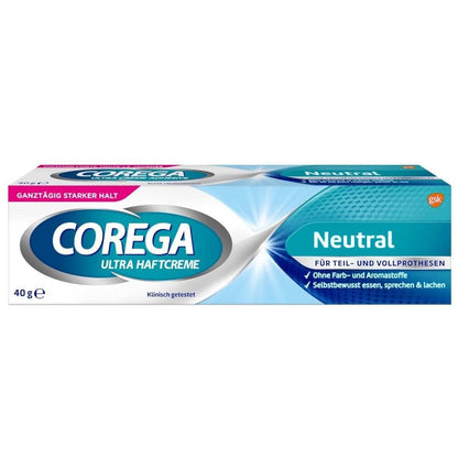 Corega Denture Adhesive Cream Neutral - Zinc Free, No Taste