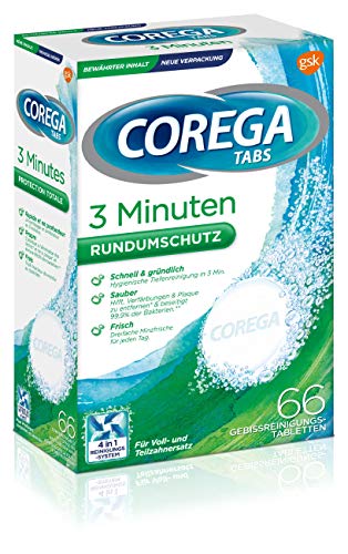 Corega Rapid Denture Cleaning Tabs – 66 Tablets | Cleaning in 3 Minutes